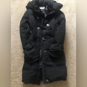 Calvin Klein Duck Down Feather Long Puffer Coat Womens Small Black Hood